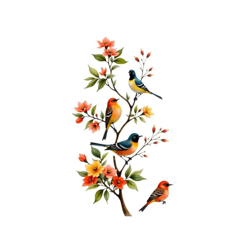 Tree Branch Bird & Butterfly Window Cling PVC Decal Sticker