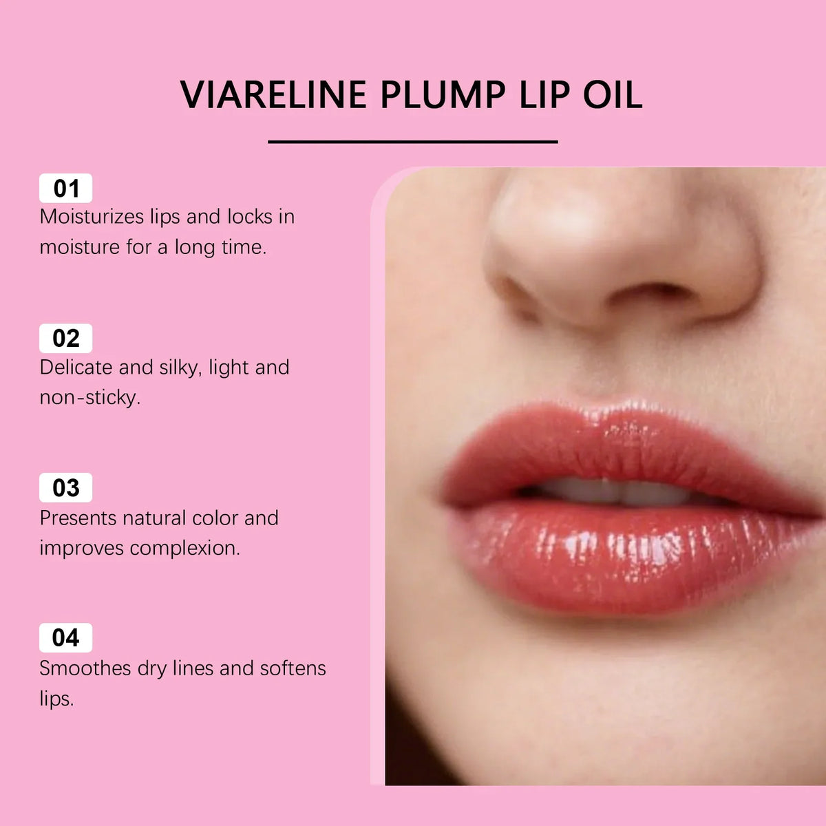 VIARELINE Moisturizing Lip Oil Balm – Healing & Non-Greasy
