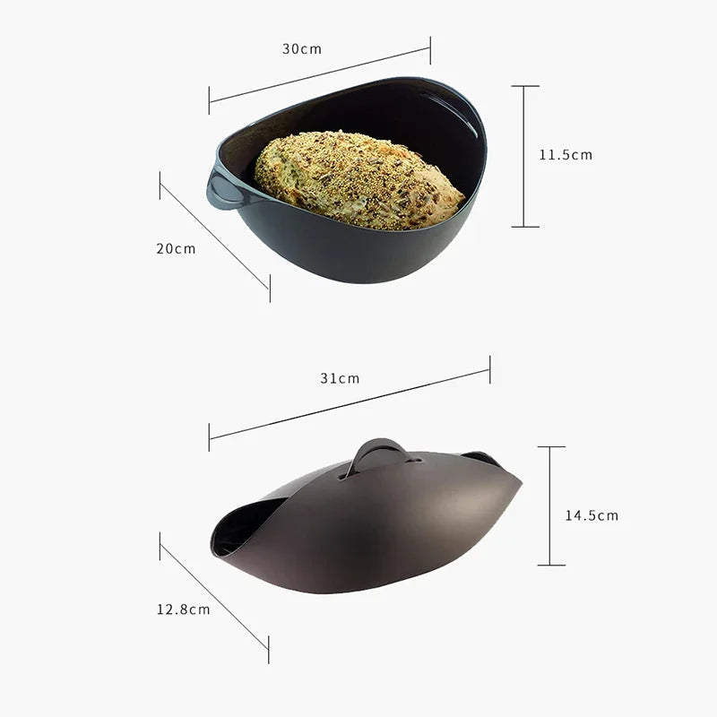 Silicone Bread Baking Mold & Steamer Pan – Foldable Platinum Silicone Loaf Baker for Crispy Homemade Bread