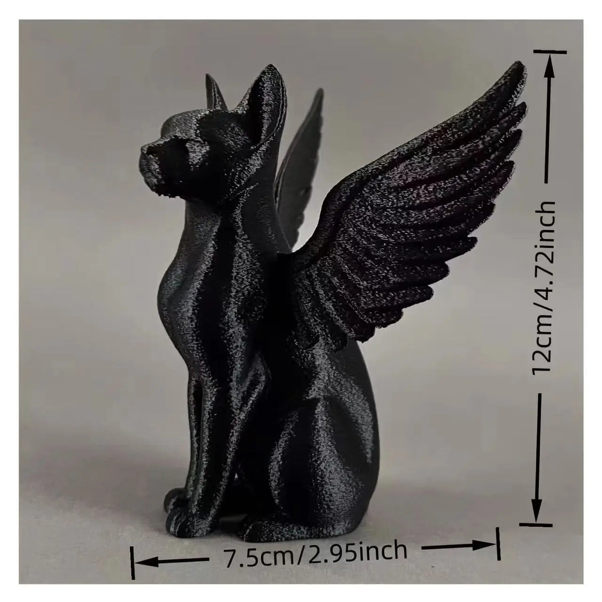 3D Print Creative Black Statue Ornament Werewolf Horse Cat Griffin