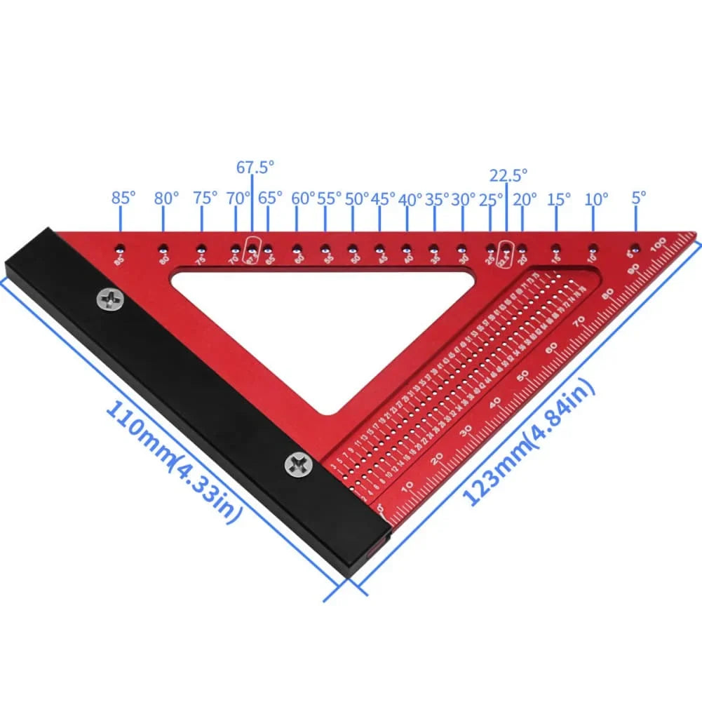 Aluminum Alloy Woodworking Triangle Ruler – Angle Marker