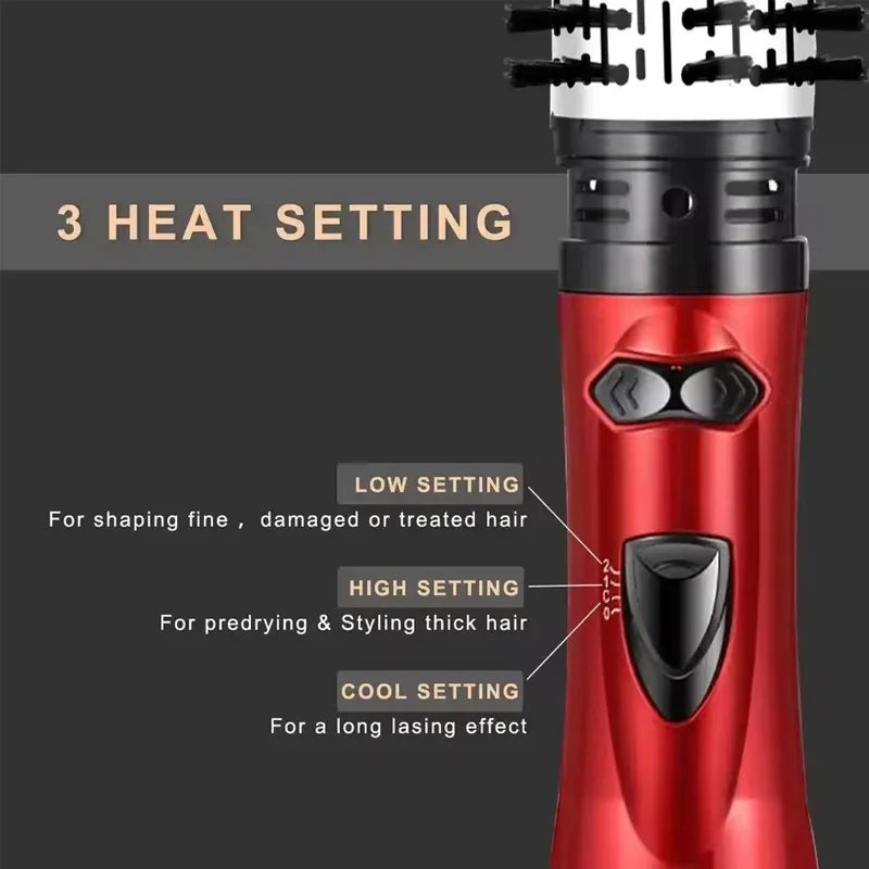 3-in-1 Hot Air Brush Hair Curler & Blow Dryer Styling Wand
