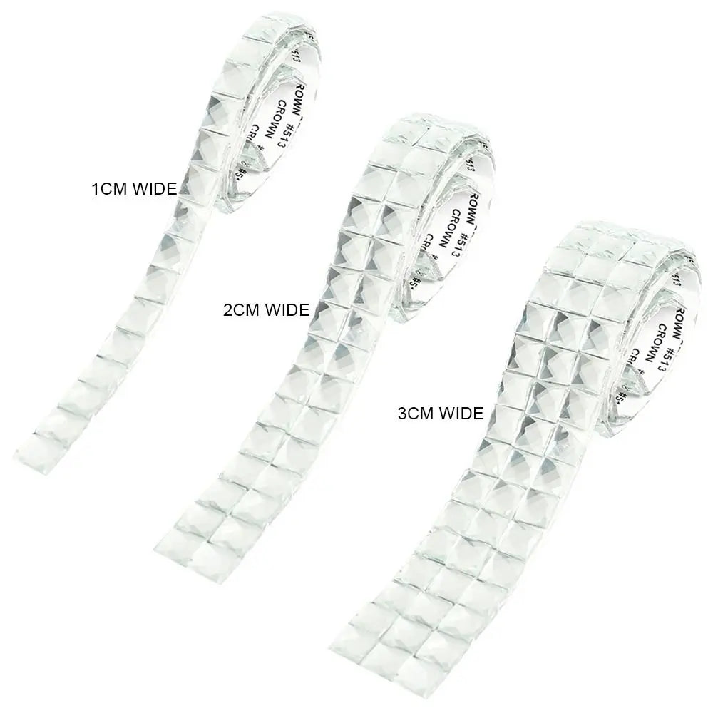 Self-adhesive Crystal Diamond Glass Wall Sticker Mirror Mosaic Tiles