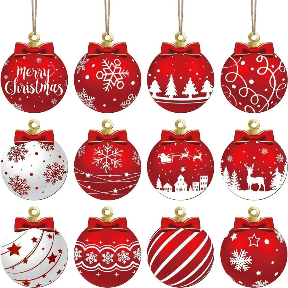 Christmas Wooden Hanging Ornaments – Santa, Snowman & Tree