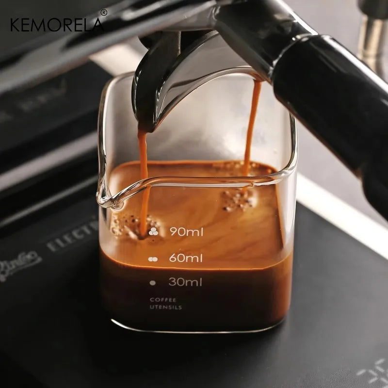 KEMORELA Glass Espresso Cup 90/120ml – Measuring Shot Glass