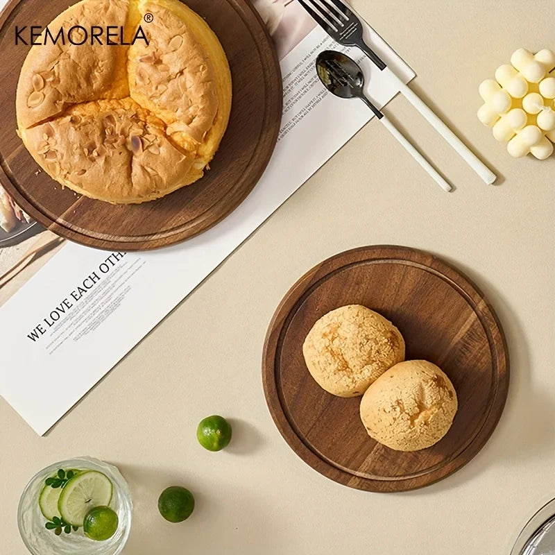 Round Wooden Cake Stand with Glass Dome Lid | KEMORELA