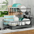Large 2-tier Dish Drying Rack Kitchen Countertops Removable
