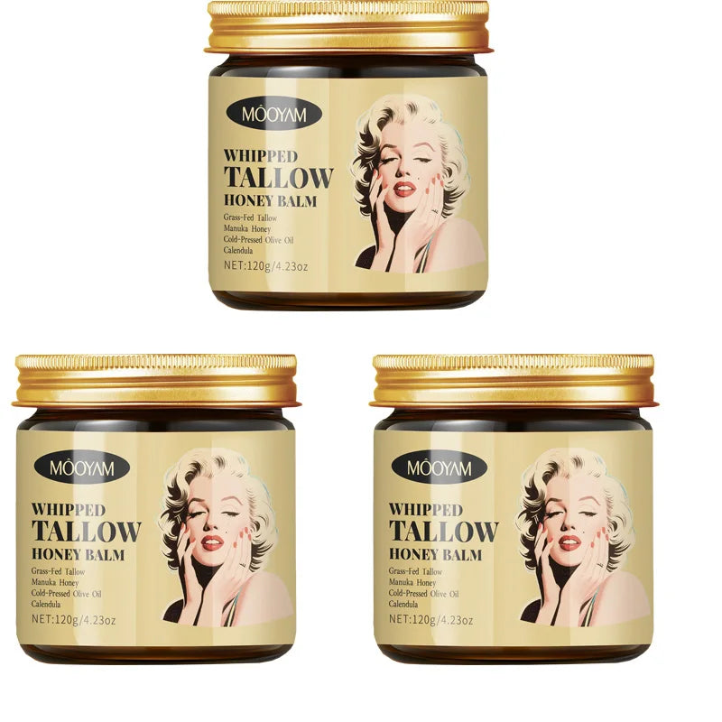 Whipped Beef Tallow Honey Balm Face Moisturizer Body Skin Care Grass