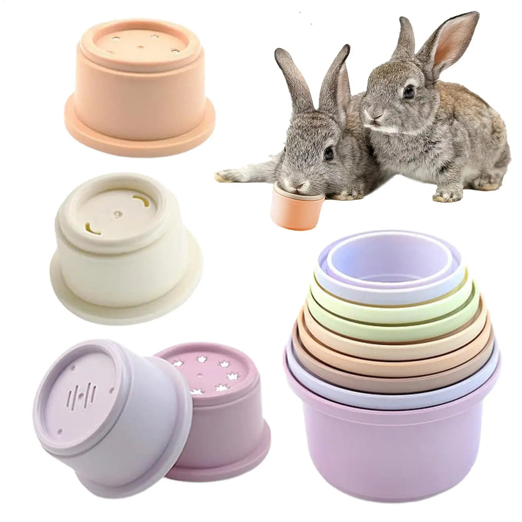 8-Piece Stacking Cups Toy for Rabbits, Guinea Pigs & Small Pets