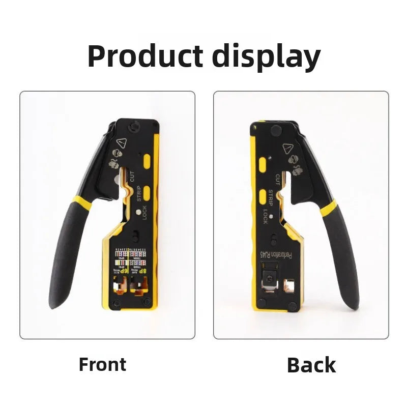 RJ45 Crimping Tool Kit – Cat5 Cat5e Cat6 Pass-Through Crimper