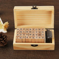 36-Piece Wood Alphabet & Number Stamp Set | Kids Stationery
