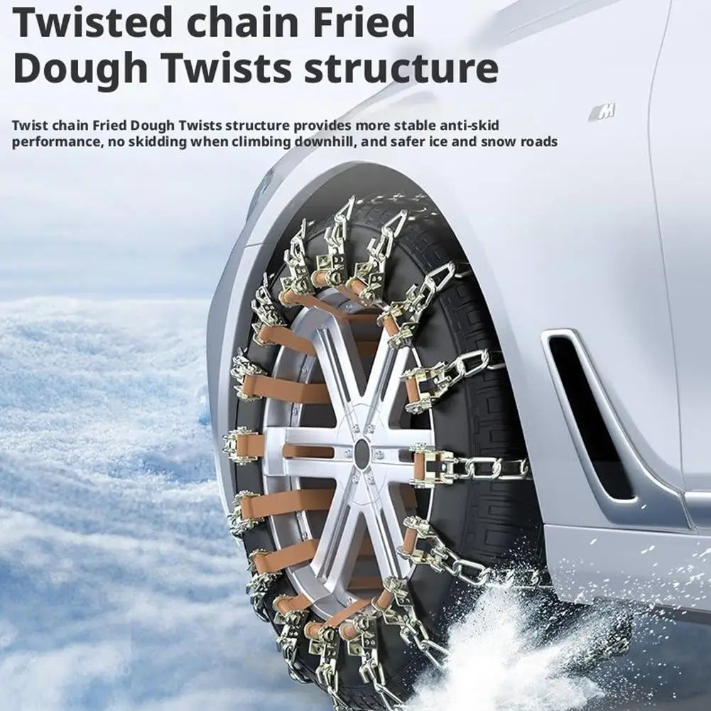 Manganese Steel Snow Chains for Car Truck SUV – 2/4pcs Anti-Skid