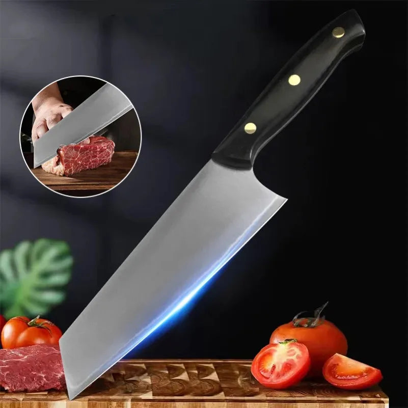 InLeung Stainless Steel Meat Cleaver – Sharp Handmade Chef Knife