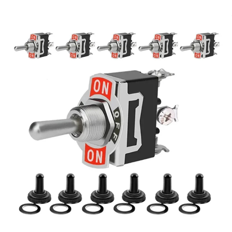 5-Pack SPST Rocker Toggle Switch 15A 250V Waterproof | Car Boat