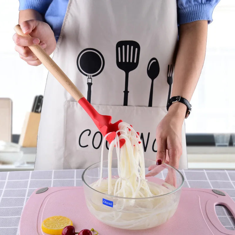 Silicone Pasta Scoop & Noodle Serving Spoon | Kitchen Strainer