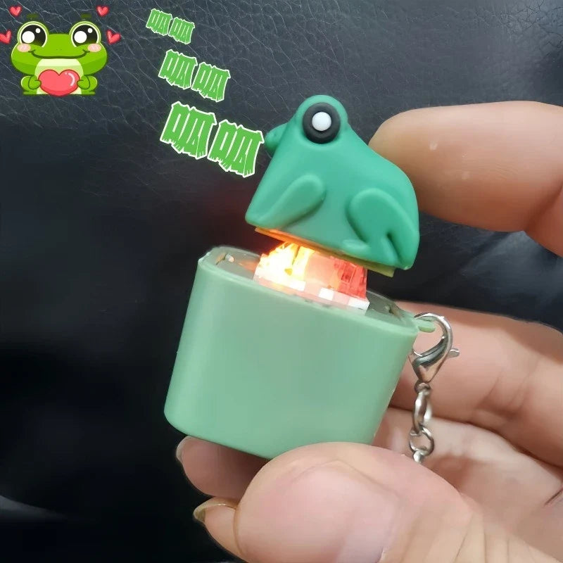 Frog Sound Button Keychain Glowing Student Fun Parody Venting