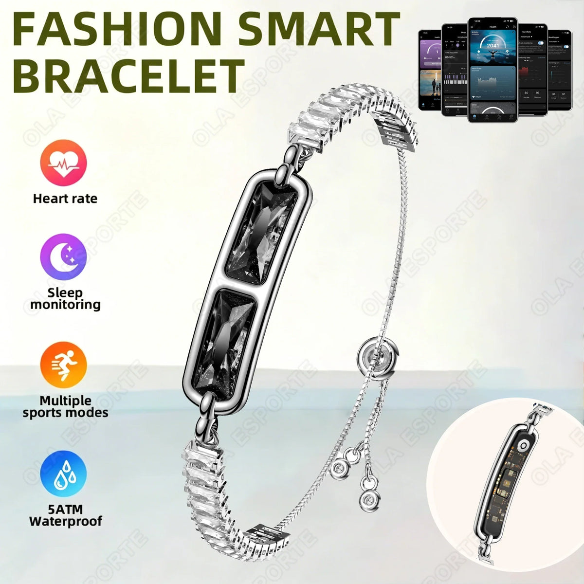 Men Sports Smart Bracelet Heart Rate Fitness Tracker IPX8 Waterproof