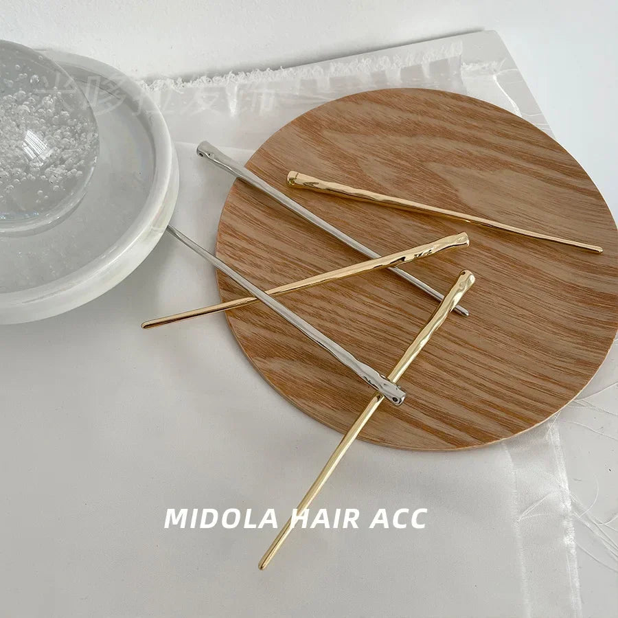 4-Piece Geometric Metal Hairpins & Hair Sticks for Women
