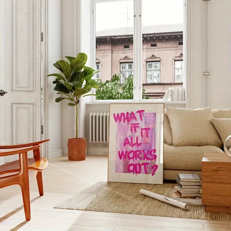 "What If It All Works Out" Motivational Canvas Wall Art
