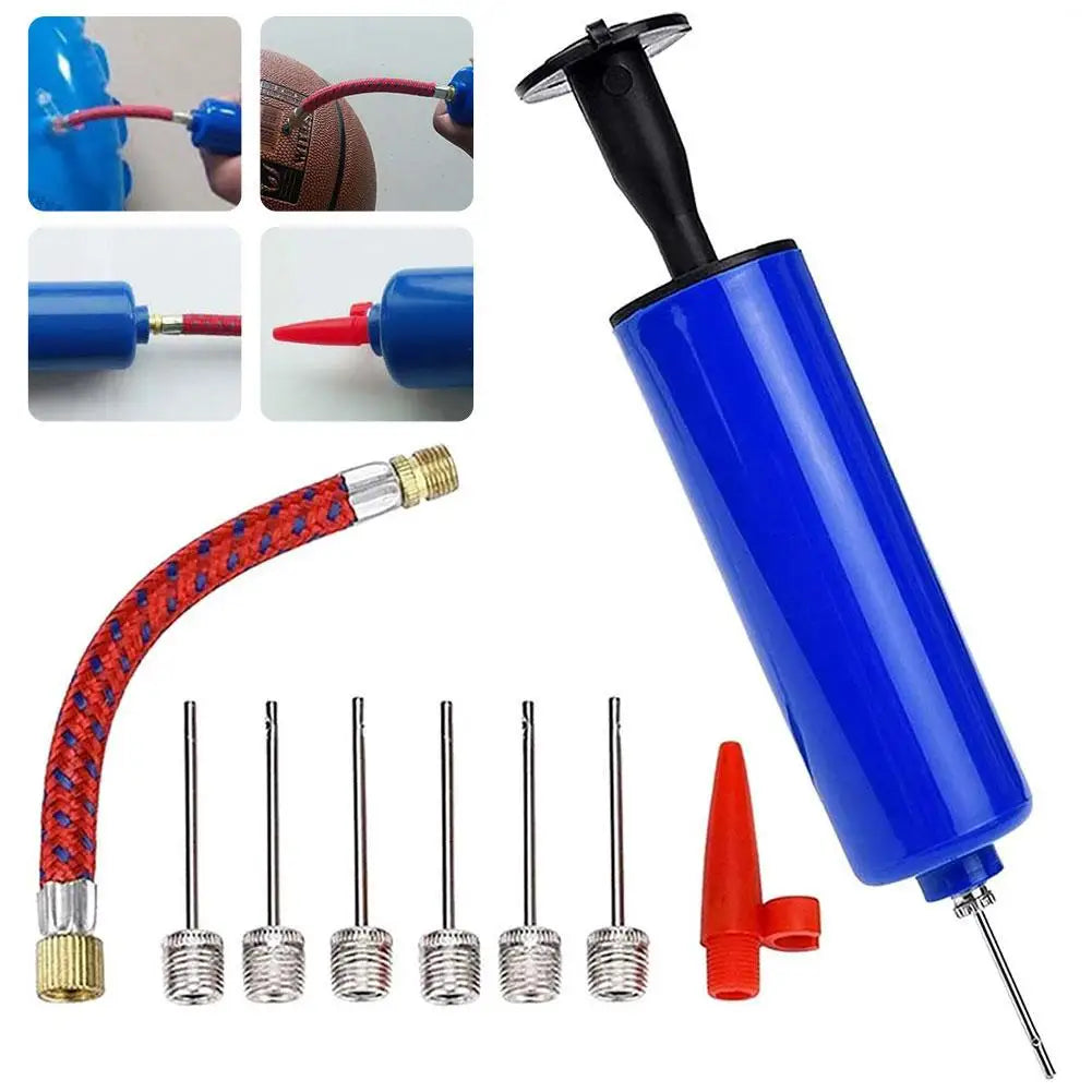 Mini Hand Ball Pump Kit – 7 Needles for Soccer & Basketball