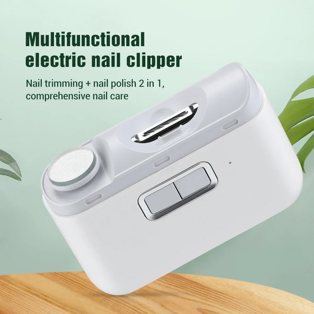 AFDEAL 2-in-1 Electric Nail Clipper & Grinder with LED Light