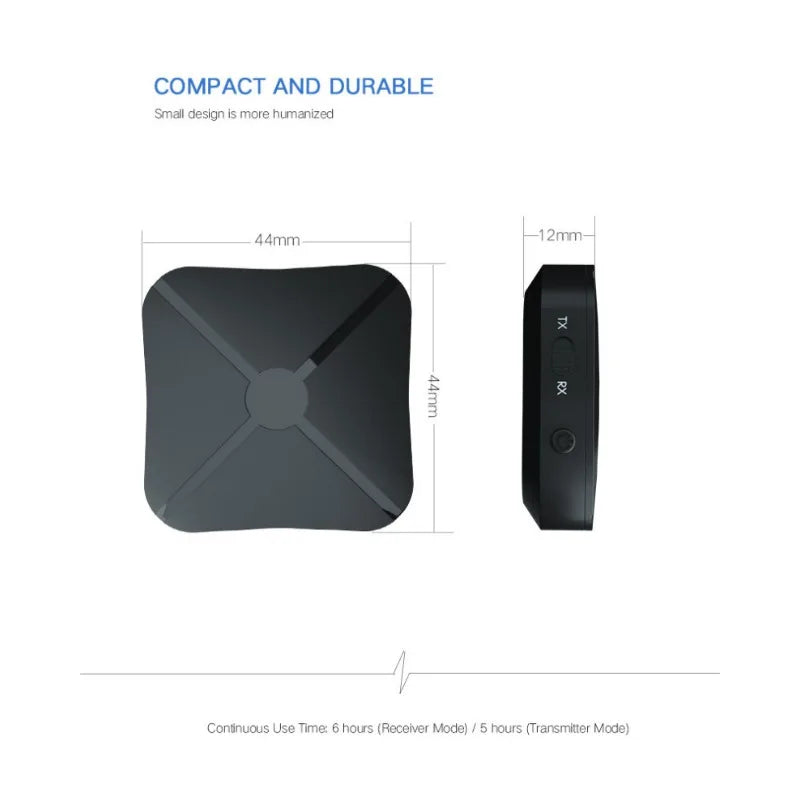 2-in-1 Bluetooth 5.0 Audio Transmitter Receiver – 3.5mm AptX