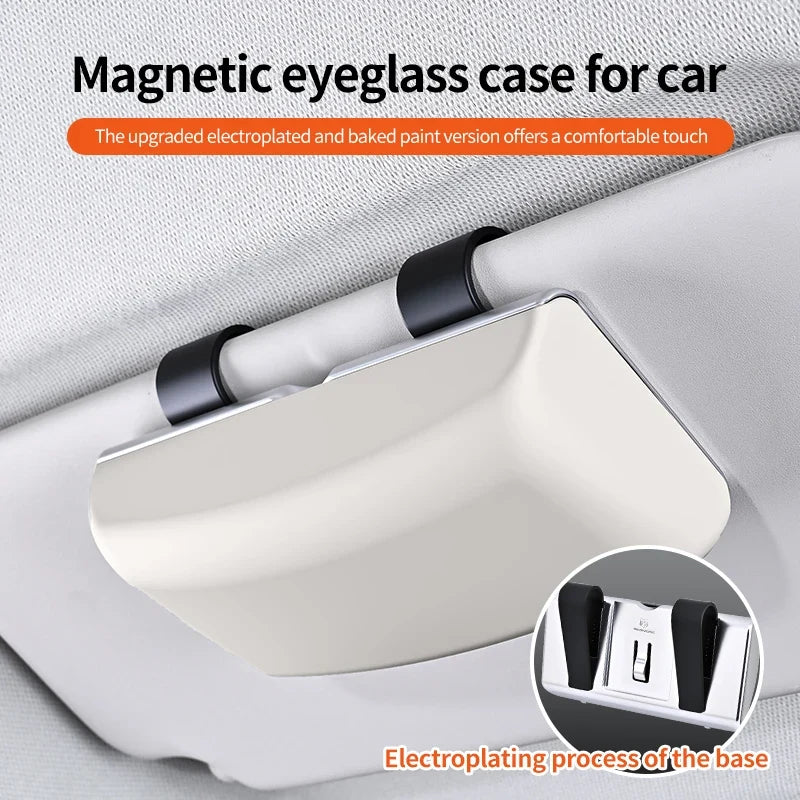 Magnetic Car Sun Visor Glasses Holder | Electroplated Case