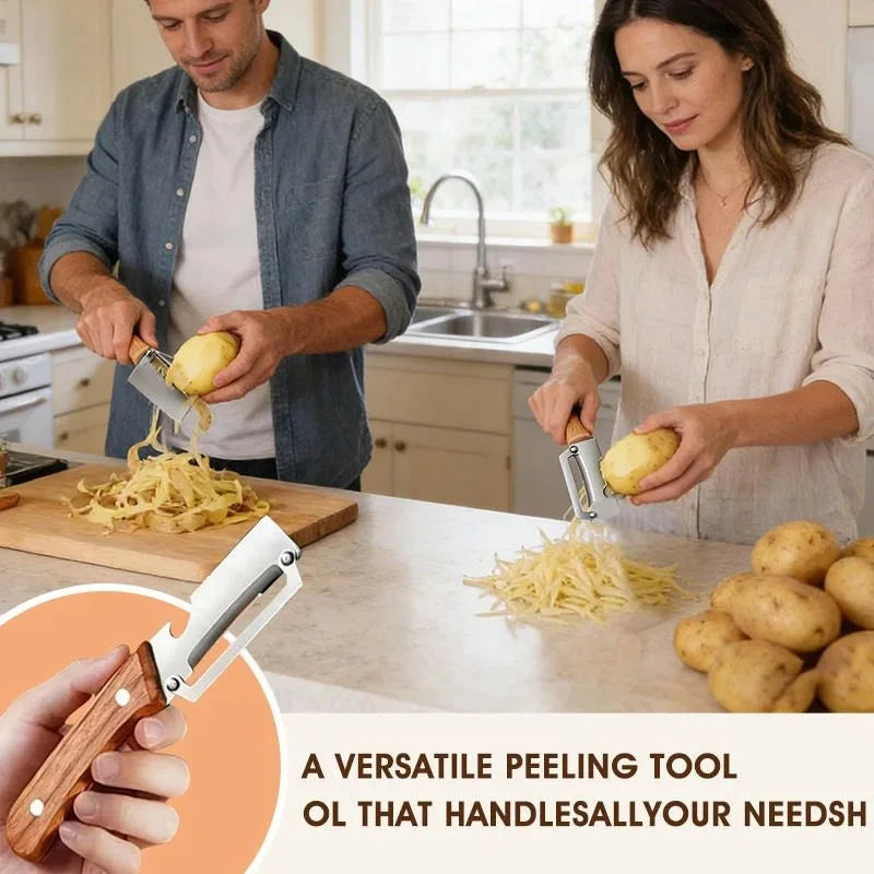 Stainless Steel Peeler Oak Handle – Fruit, Veg & Fish Scaler