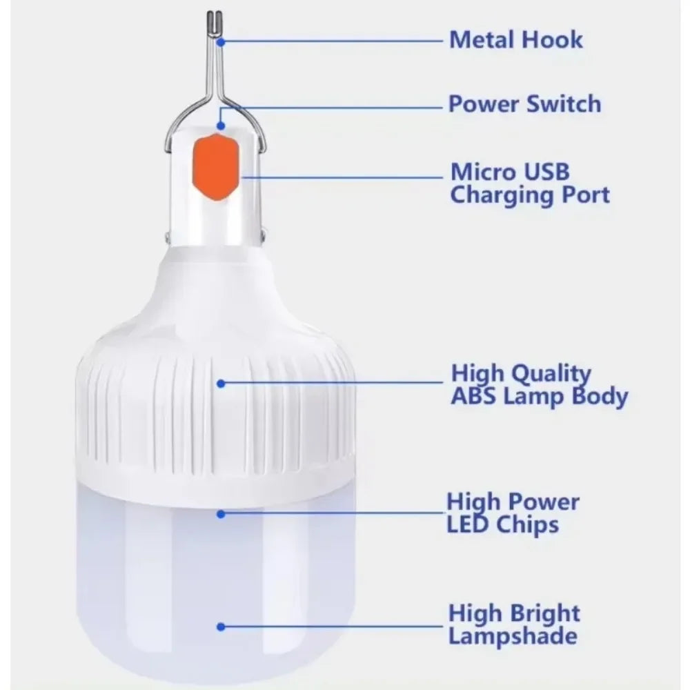 USB Rechargeable LED Emergency Bulb | Camping & Outdoor Lantern