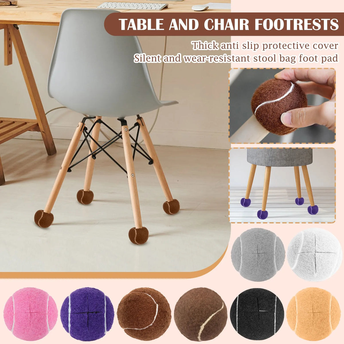 Tennis Ball Chair Leg Covers | Floor Protector Caps