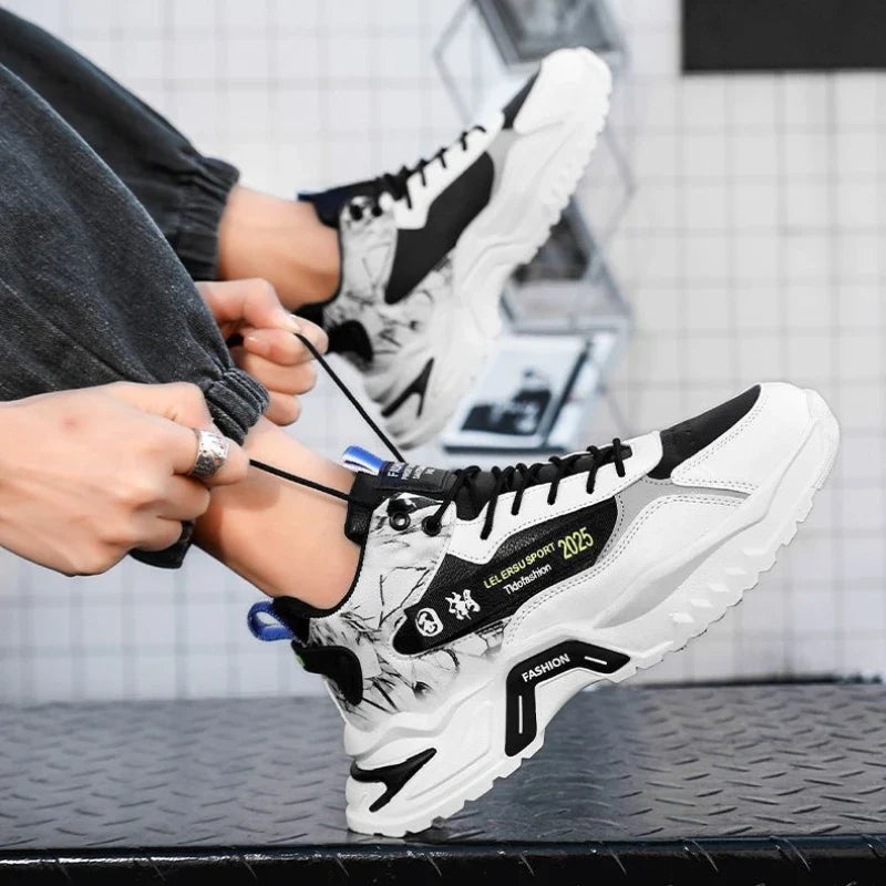 YBQJOO Men's High-Top Anti-Slip Casual Sneakers | Lace-Up