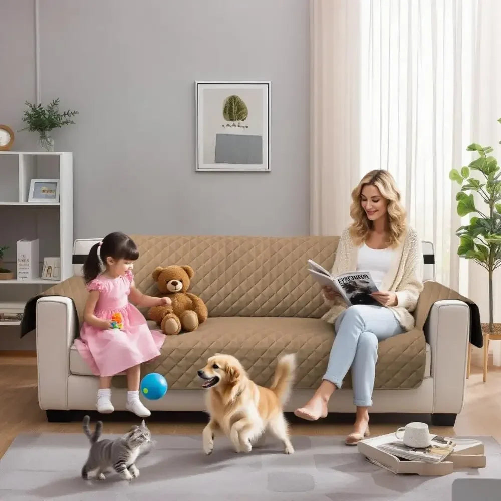 Waterproof Non-Slip Sofa Cover with Elastic Straps | Pet Protector