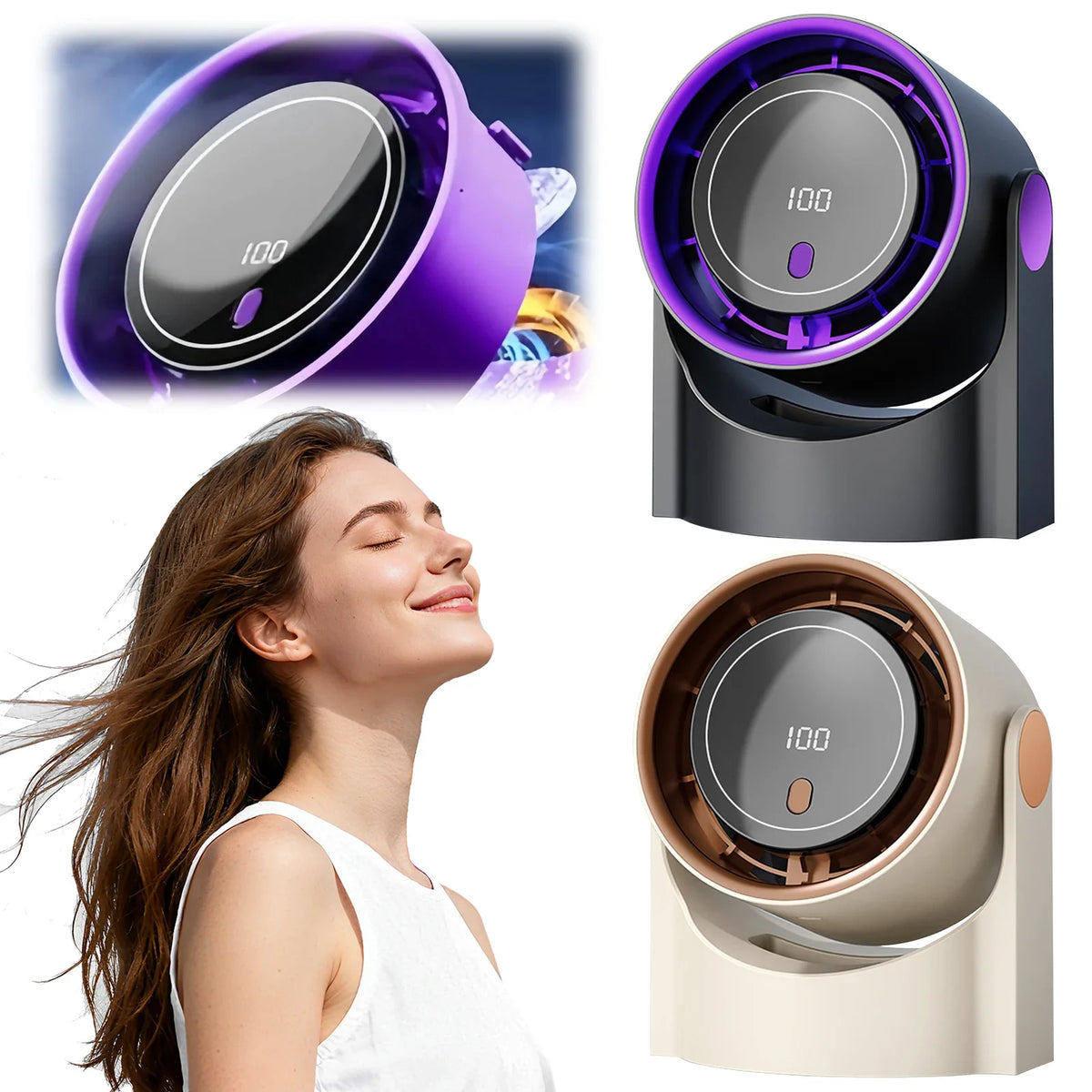 Air Circulation Fan Small USB-Powered Charging Desktop Hanging Quiet