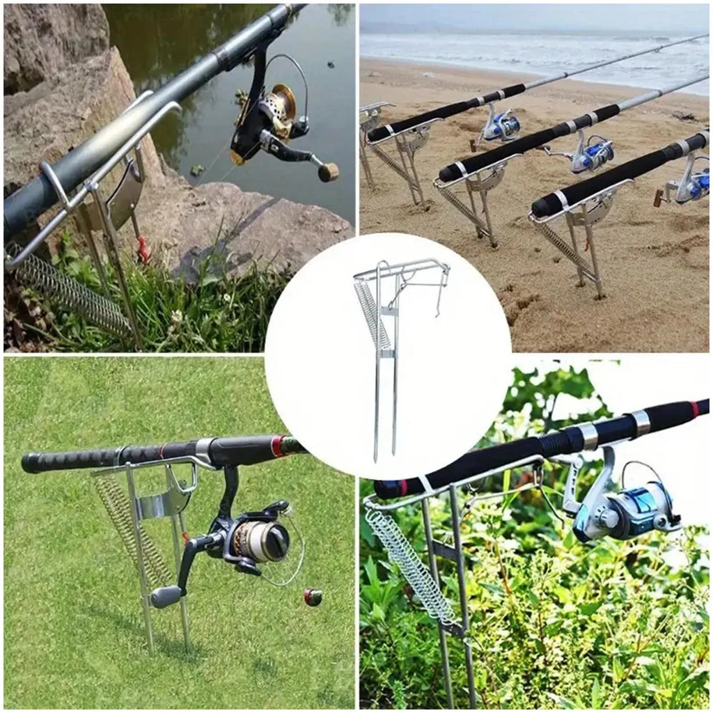 Automatic Spring Fishing Rod Holder | Stainless Steel Universal
