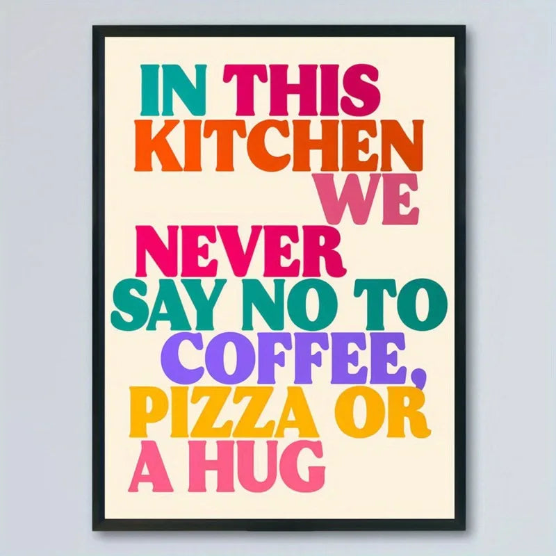 "In This Kitchen" Funny Coffee Canvas Wall Art | Vintage Print