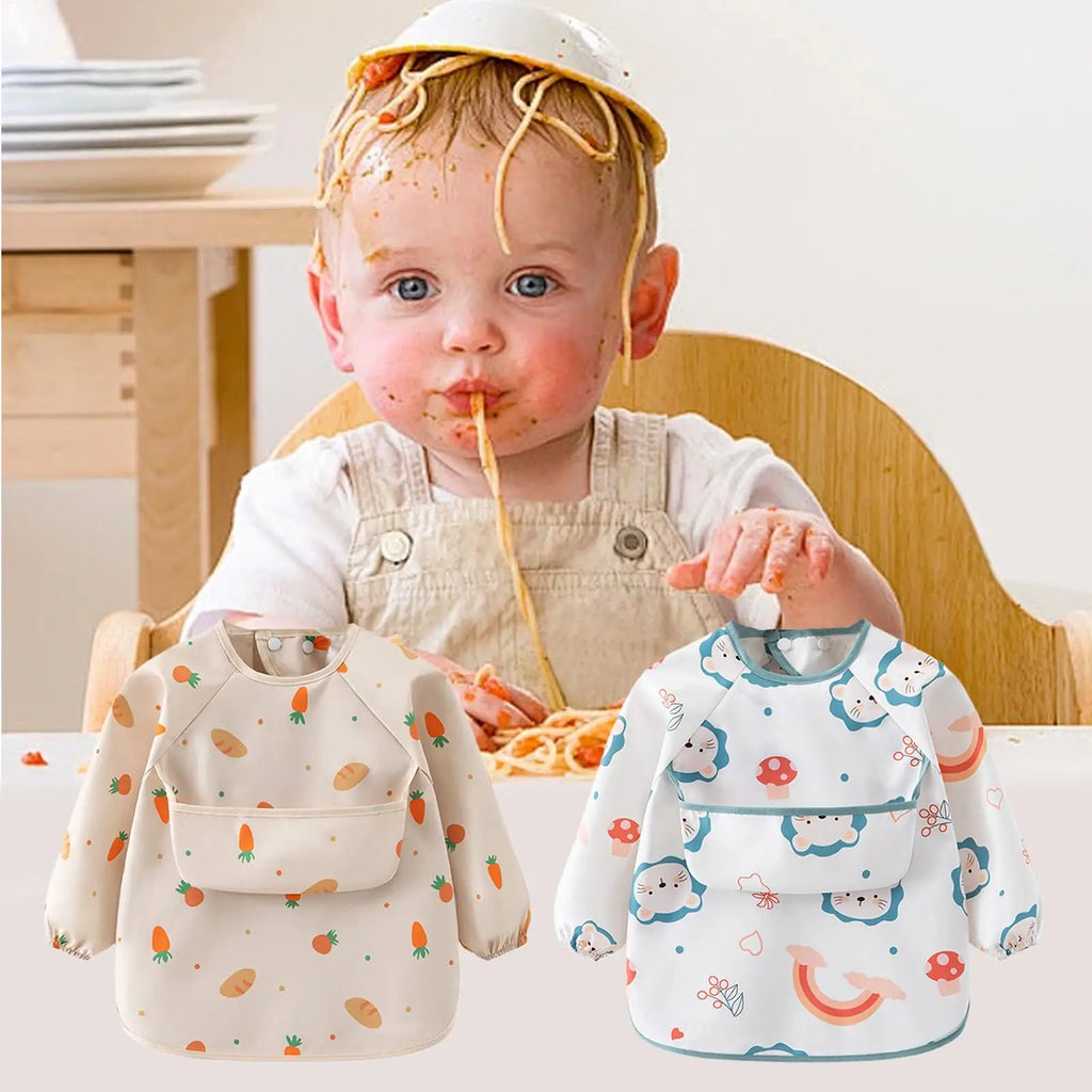 Long Sleeve Baby Smock Bib – Waterproof & Washable Toddler Bib