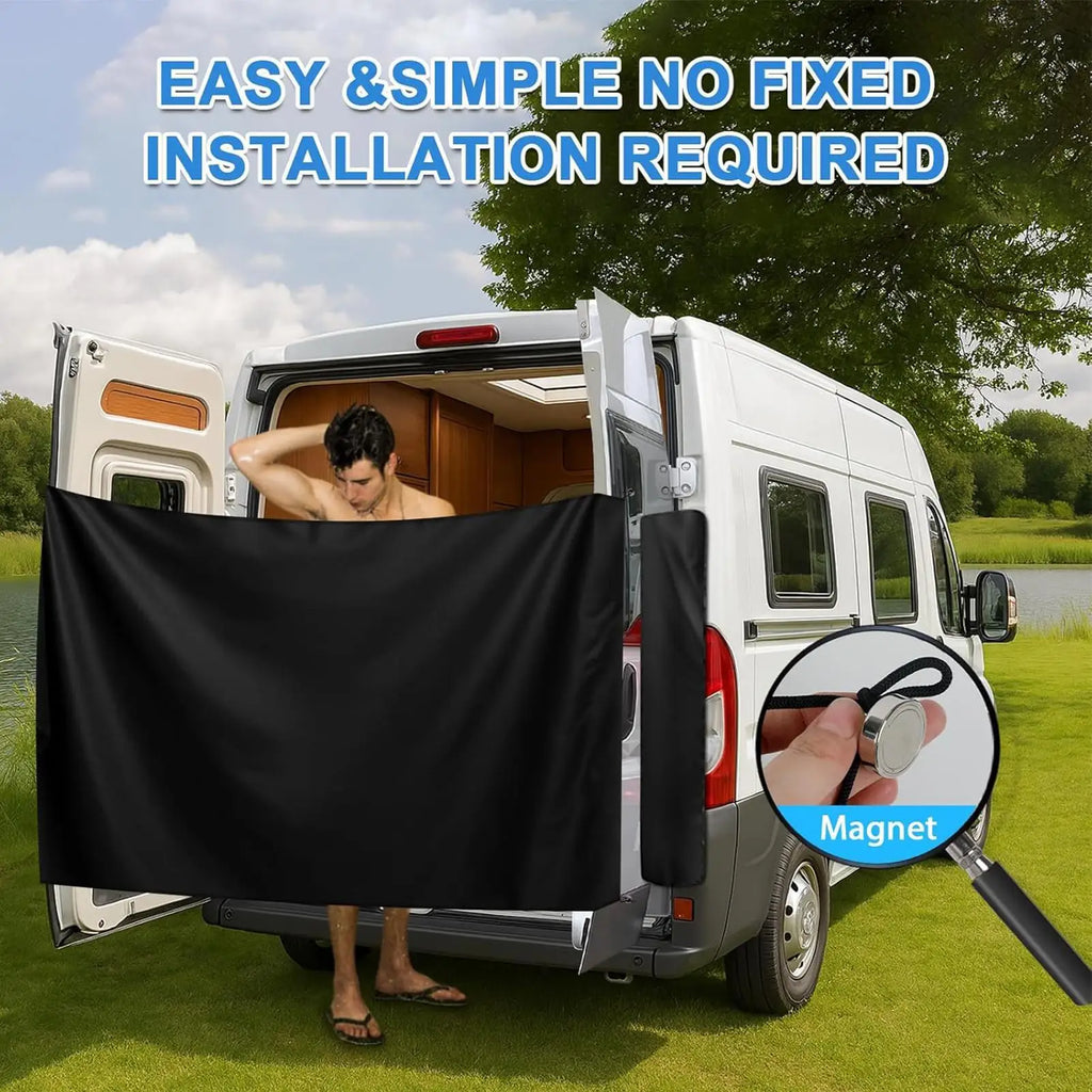 Outdoor Portable Shower Curtain – Waterproof Oxford Cloth & Magnetic