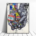 Street Graffiti Gestures Canvas Wall Art | Abstract Pop Mural