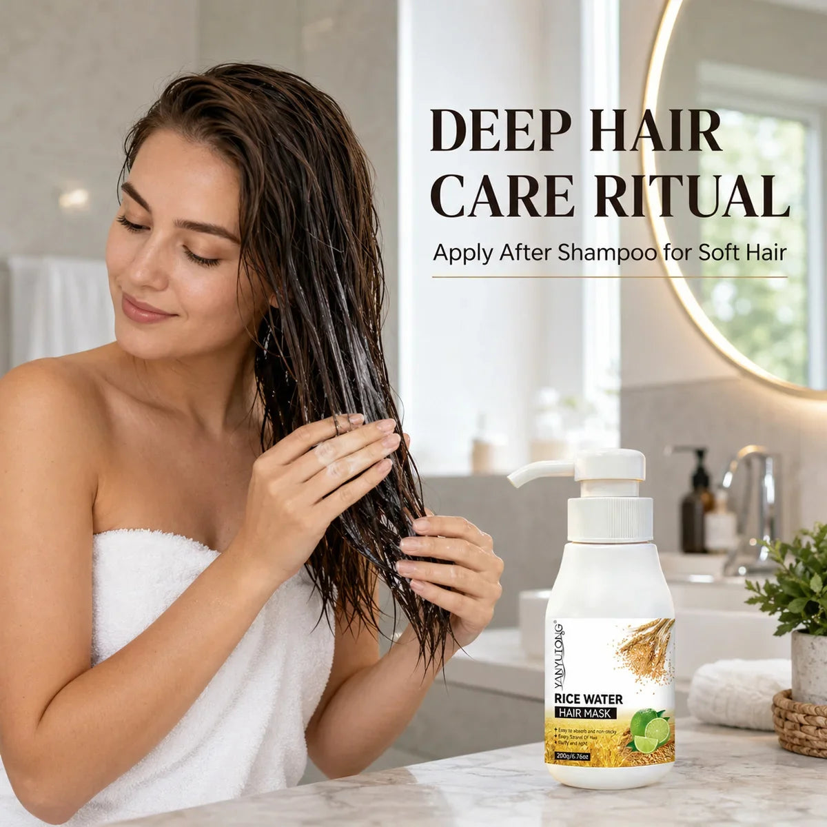 Rice Water Hydrating Hair Mask – Repair Damaged & Frizzy Hair
