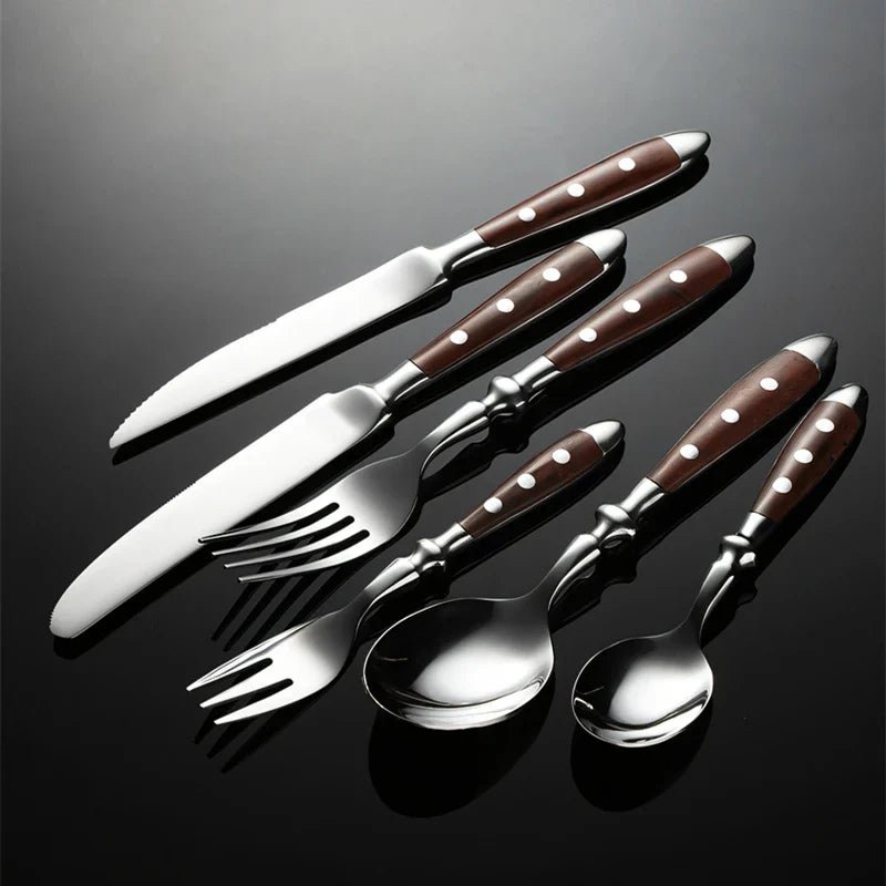 6-Piece Stainless Steel Flatware Set – Knife, Fork & Spoon