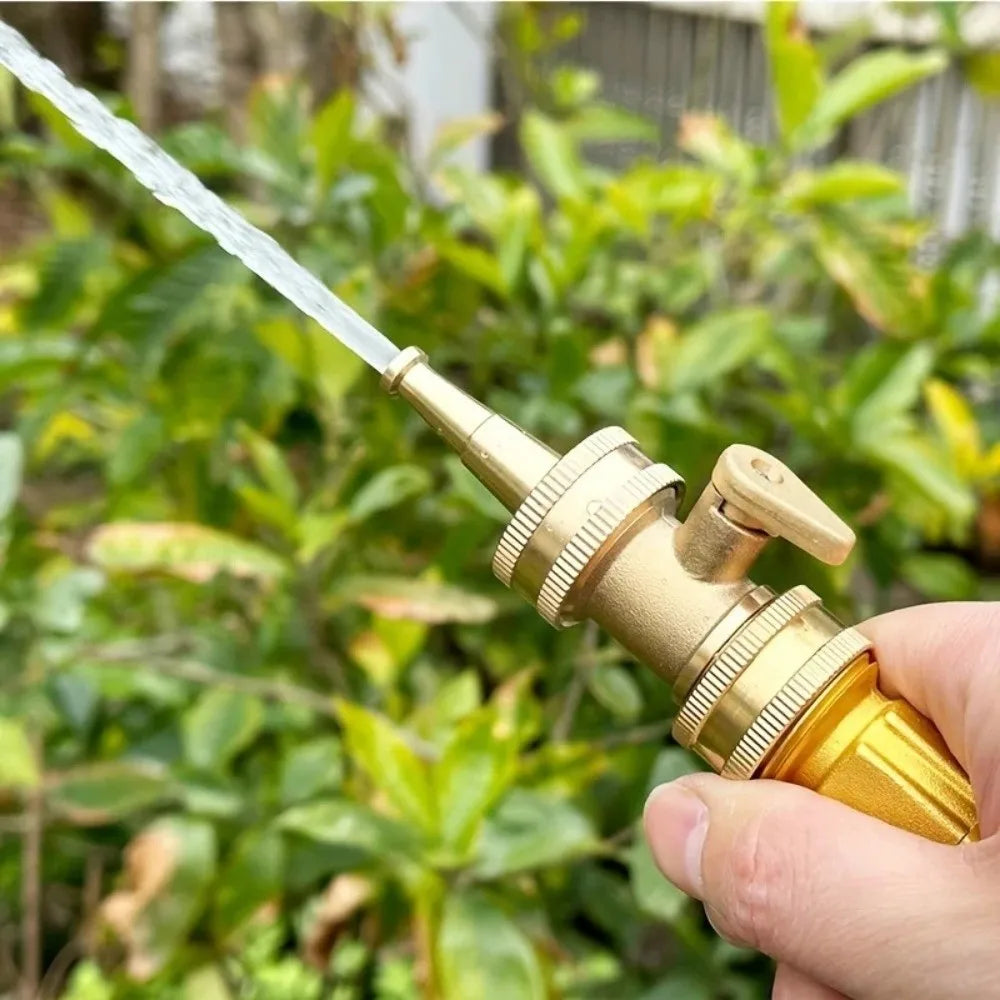 Brass Garden Hose Nozzle – Adjustable Rust-Resistant Sprayer
