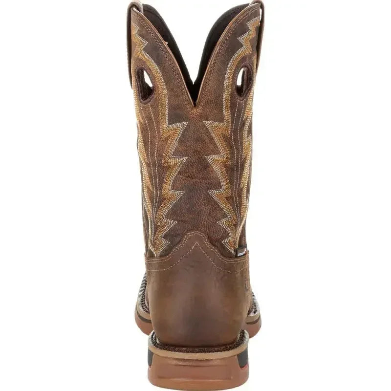 Men's Embroidered Chelsea Boots – Square Toe Low Heel Slip-On