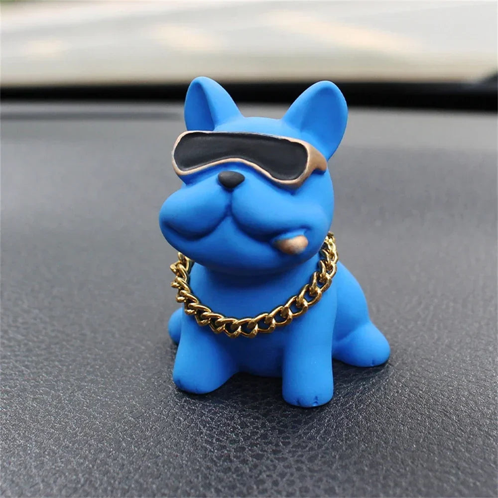Car Ornaments Feel Comfortable Wear-resistant Green Bulldog Resin
