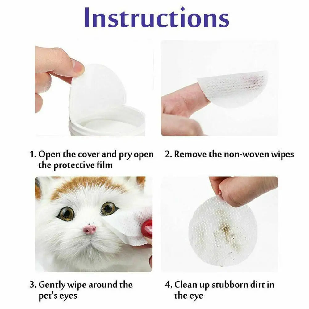 Pet Eye Wipes Dogs & Cats – 130ct Tear Stain Remover Wipes