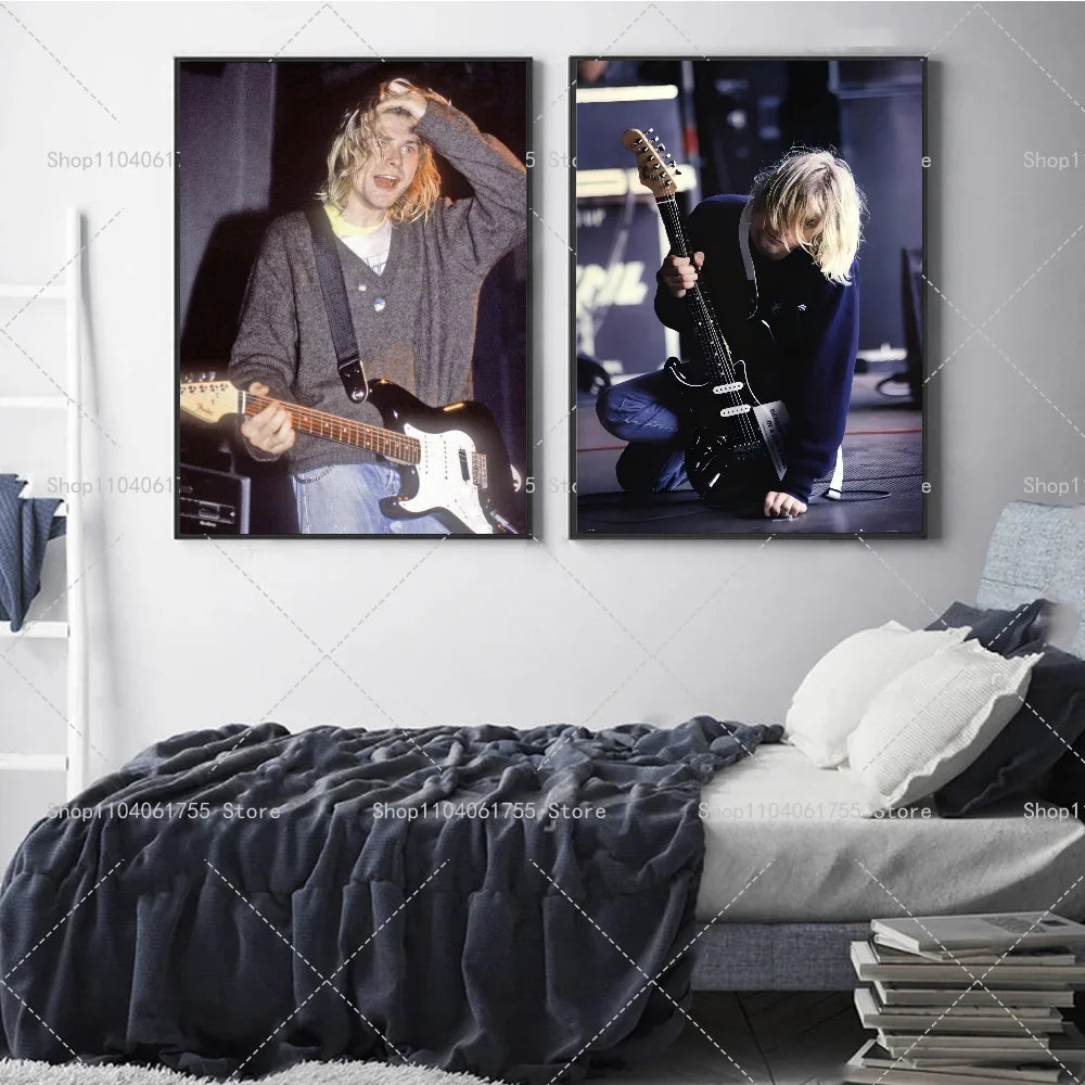 Kurt Cobain Wall Poster – Waterproof Self-Adhesive Art Sticker