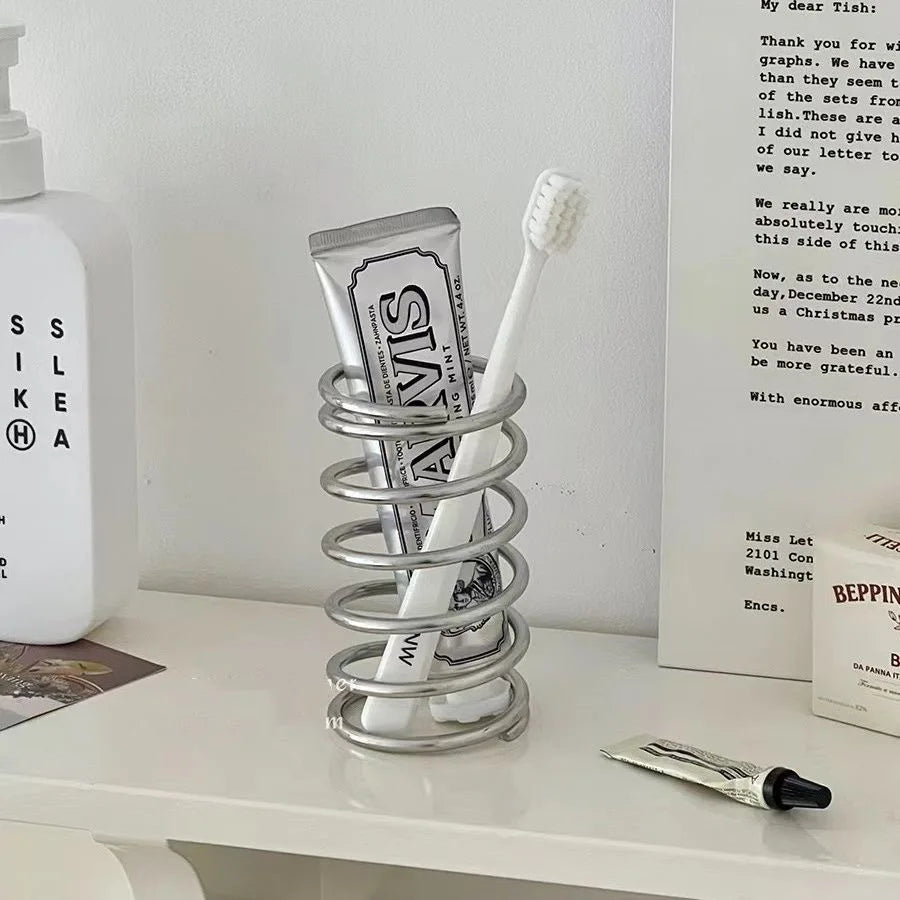 Stainless Steel Toothbrush & Pen Holder | Bathroom Organizer