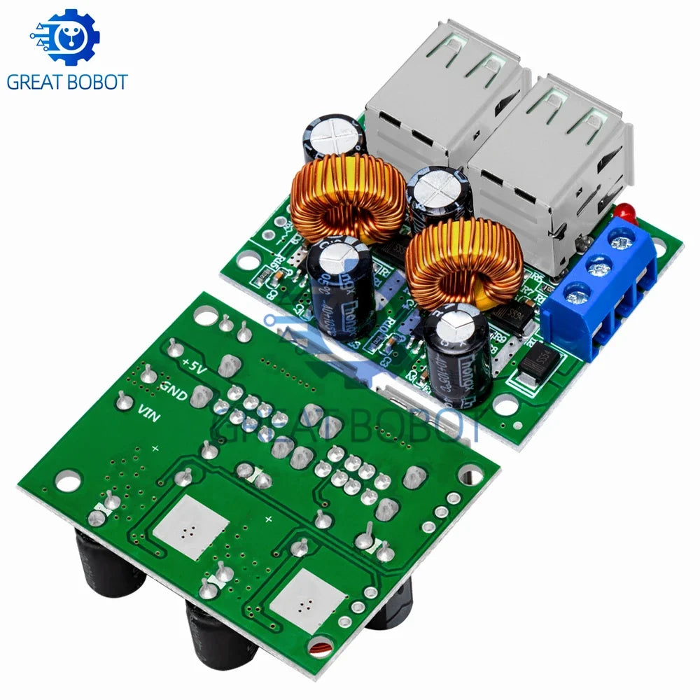4-Port USB Step-Down Converter Board DC 12V/24V/40V to 5V 5A