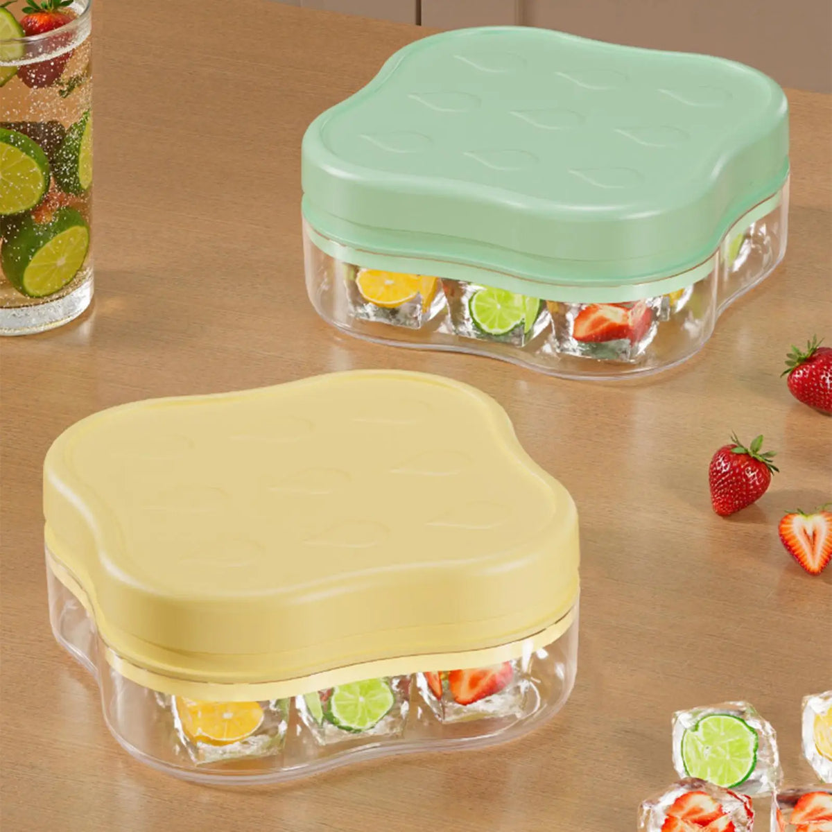 9-Grid Ice Cube Tray with Lid | Food-Grade Freezer Mold