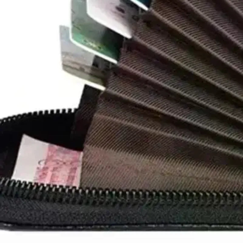 JETTING PU Leather Zipper Card Holder Wallet with ID Window