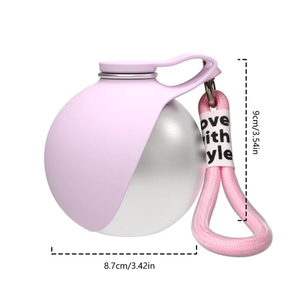 Portable Stainless Steel Pet Water Bottle with Silicone Bowl